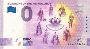 0 Euro biljet Nederland 2020 - Vorsten van Nederland Koninkrijk van Oranje-Nassau ANIVERSARY
