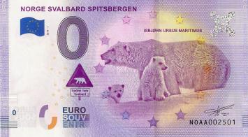 0 Euro biljet Noorwegen 2019 - Svalbard Spitsbergen