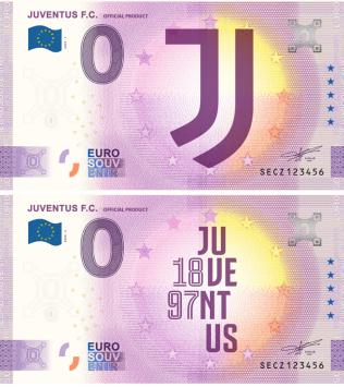 0 Euro biljet Italië 2021 - Juventus F.C. set I & II ANNIVERSARY