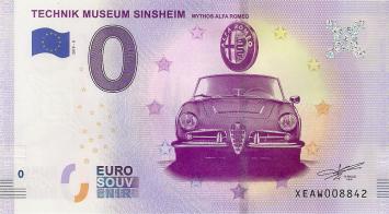 0 Euro biljet Duitsland 2019 - Technik Museum Sinsheim Alfa Romeo