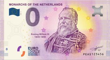 0 Euro biljet Nederland 2020 - Vorsten van Nederland Koning Willem III