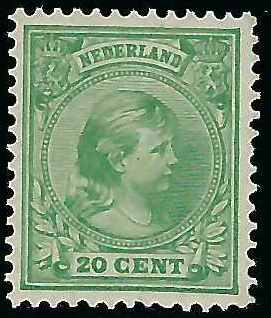 Nederland NVPH nr. 40 Prinses Wilhelmina met hangend haar postfris