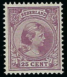 Nederland NVPH nr. 42 Prinses Wilhelmina met hangend haar postfris