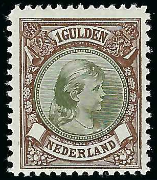 Nederland NVPH nr. 46 Prinses Wilhelmina met hangend haar postfris