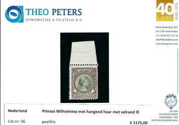 Nederland NVPH nr. 46 Prinses Wilhelmina met hangend haar postfris