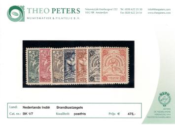 Nederlands Indië NVPH nr. BK1/7 Brandkastzegels 1921 postfris