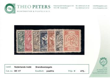 Nederlands Indië NVPH nr. BK1/7 Brandkastzegels 1921 postfris