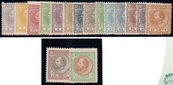 Suriname NVPH nr. 1/15 Koning Willem III 1873-1889 ongebruikt