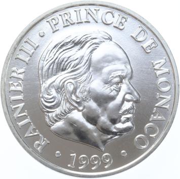 Monaco 100 Francs 1999 Prince Rainier III silver BU