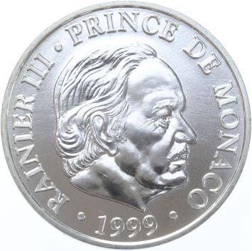 Monaco 100 Francs 1999 Prince Rainier III silver BU