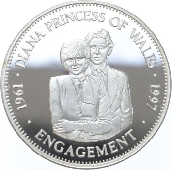 Uganda 1000 Shillings Diana Engagement silver Proof