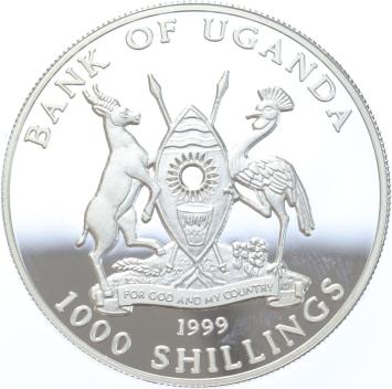 Uganda 1000 Shillings Diana Engagement silver Proof