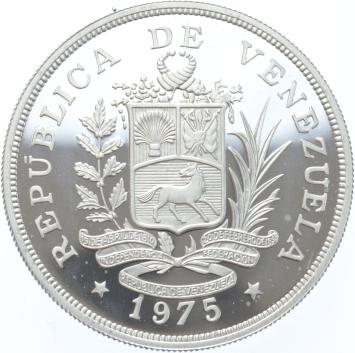 Venezuela 50 Bolivares 1975 Armadillo silver Proof