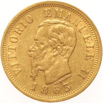 Italy 10 Lire 1863