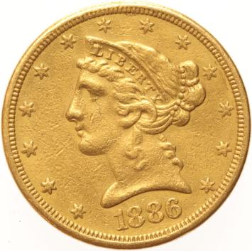 USA 5 dollars 1886s