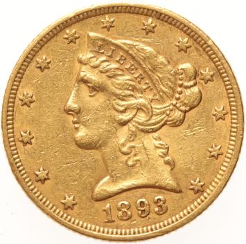 USA 5 dollars 1893