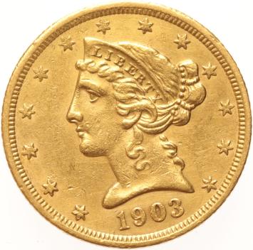 USA 5 dollars 1903s