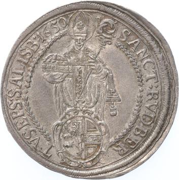 Austrian States Salzburg Thaler 1650 silver XF/AU