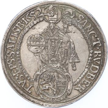 Austrian States Salzburg Thaler 1652 silver XF