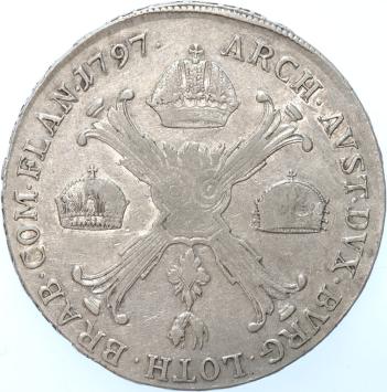 Austrian Netherlands Kronen Thaler 1797H silver UNC