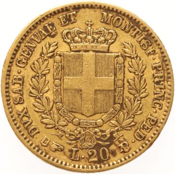 Italian States 20 Lire 1855