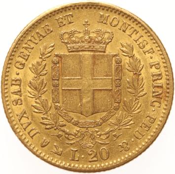 Italian States 20 lire 1856p