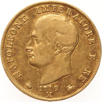 Italy Kingdom Napoleon 40 lires 1810/09m