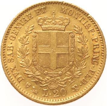 Italian States 20 lire 1853p