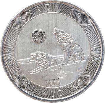 Canada Wildlife Howling Wolf 2016 3/4 ounce silver