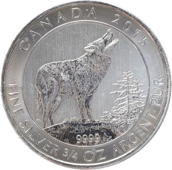 Canada Wildlife Grey Wolf 2015 3/4 ounce silver