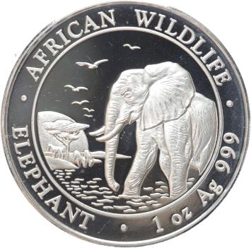 Somalië Olifant 2010 1 ounce silver