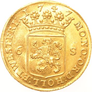 Holland Scheepjesschelling goud 1747