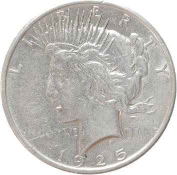 USA Peace 1 Dollar silver 1925 XF