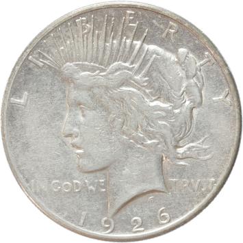 USA Peace 1 Dollar silver 1926s XF