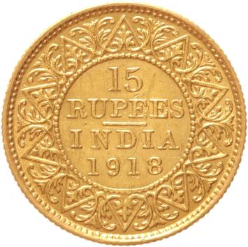 India 15 Rupees 1918