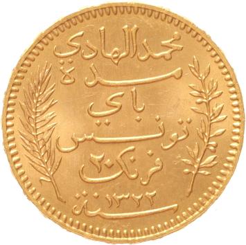 Tunisia 20 francs 1904a