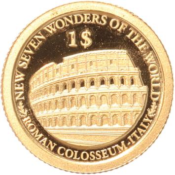 Solomon Islands 1 Dollar gold 2013 Roman Colloseum- Italy proof