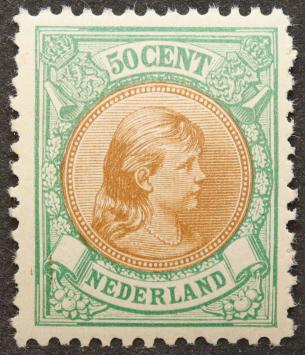 Nederland NVPH nr. 45 Prinses Wilhelmina met hangend haar 1893-1896 postfris