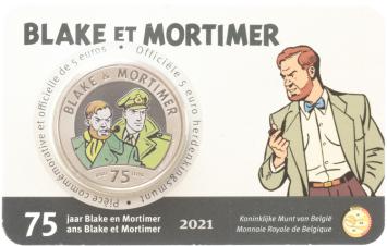 Blake en Mortimer 5 euro België 2021 gekleurd