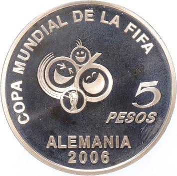 Argentina 5 Pesos 2003  Fifa World Cup Germany 2006 silver Proof