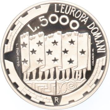 San Marino 5000 lire 1999 Europe Tomorrow silver Proof