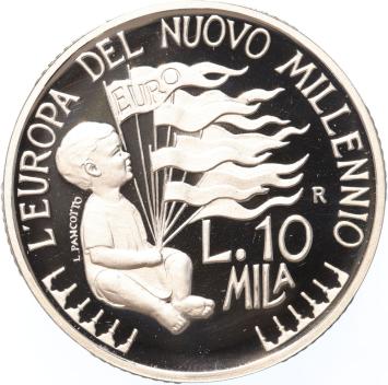 San Marino 10.000 Lire 1998 Europe in the new Millenium silver Proof