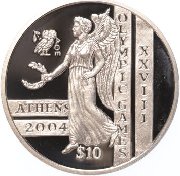 Sierra Leone 10 Dollars 2003 Pallas Athene silver Proof