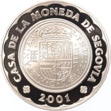 Spain 2000 Pesetas 2001 Hammer minting silver Proof