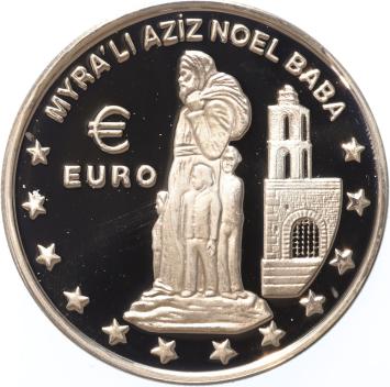 Turkey 1.500.000 Lira Myra'li Aziz Noel 1997 silver Proof