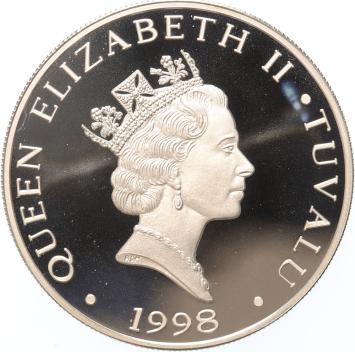 Tuvalu 5 Dollars 1998 Diana silver Proof