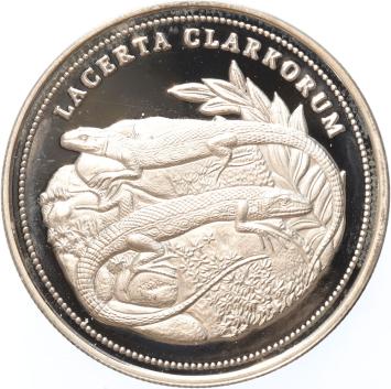 Turkey 4.000.000 Lira 1999 Clark's lizard  silver Proof