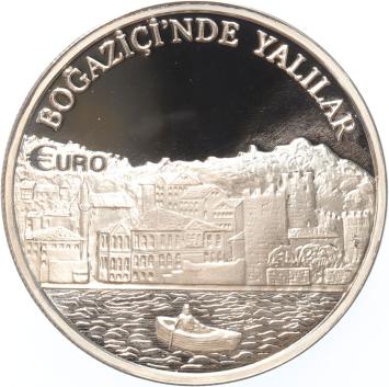 Turkey 10.000.000 Lira 2001 Bosporus houses silver Proof