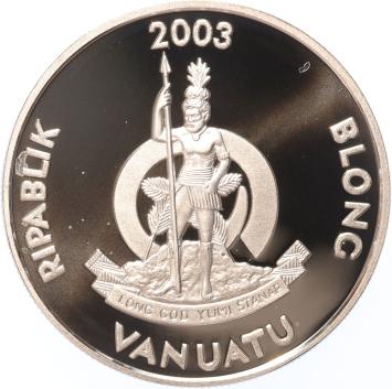 Vanuatu 50 Vatu 2003 Olympiade Sydney Athlethe with torch silver Proof