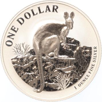 Australië Kangaroo 2010 1 ounce silver frosted